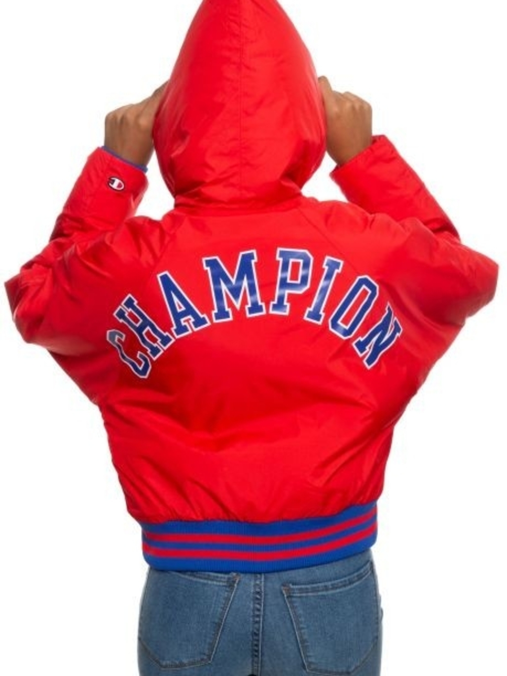 Champion Striped LIFE Retro Women's Fashion Bomber Jacket Scarlet Jacket xs